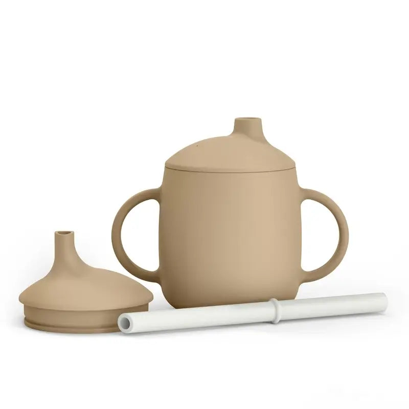 Suavinex Copo didático de silicone 3 em 1, +6 meses, Bege