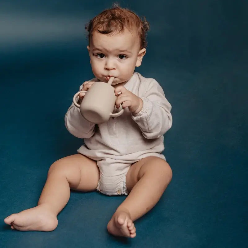 Suavinex Copo didático de silicone 3 em 1, +6 meses, Bege