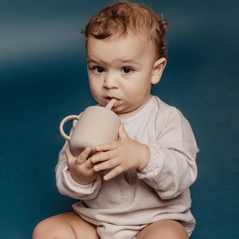 Suavinex Copo didático de silicone 3 em 1, +6 meses, Bege