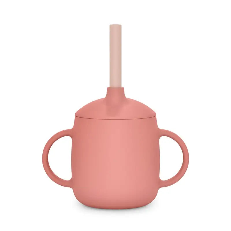 Suavinex Copo didático 3 em 1 de silicone, +6 meses, cor-de-rosa