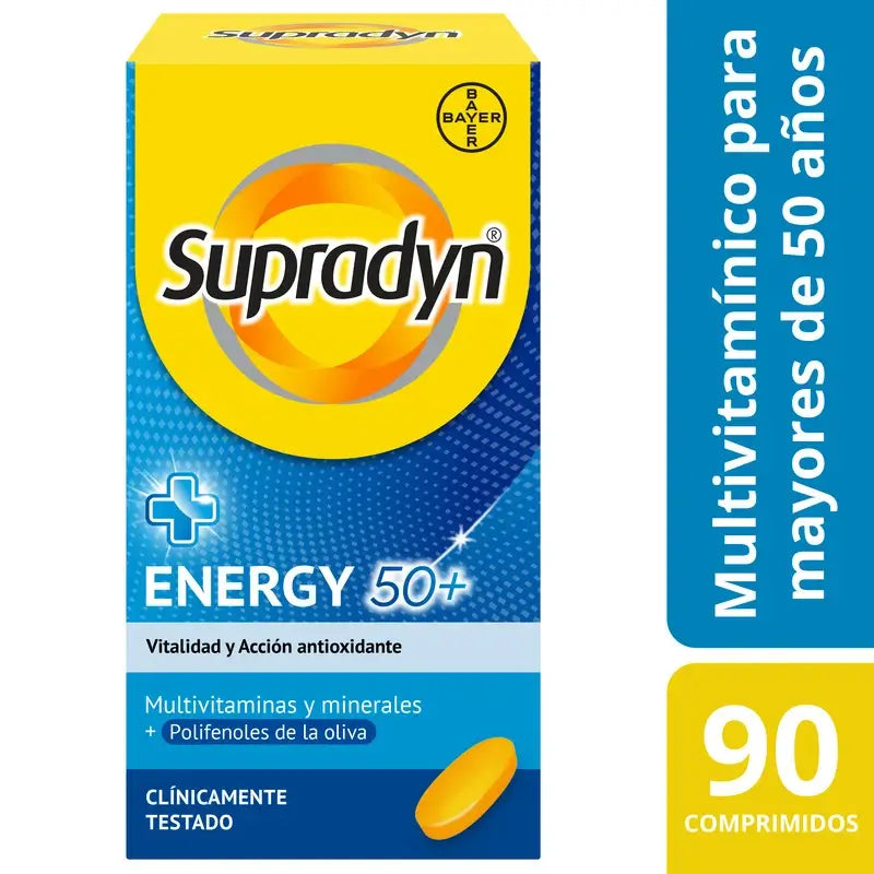 Supradyn Energy 50+ Vitaminas, Minerais e Energia, 90 Comprimidos