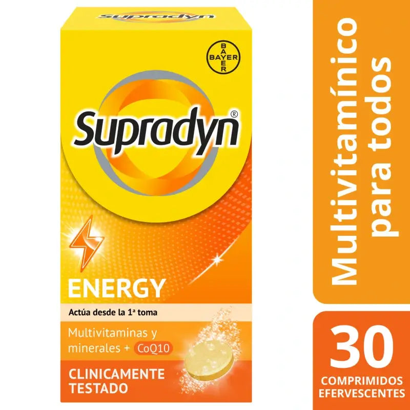 Supradyn Energy Vitaminas e Energia, 30 comprimidos efervescentes