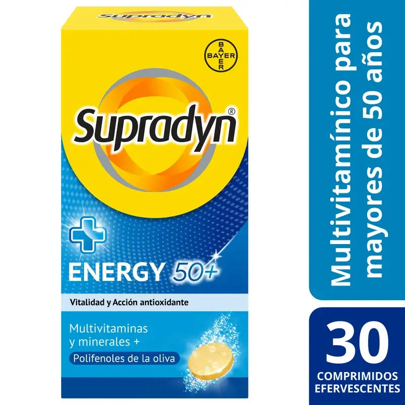 Supradyn Energy 50+ Vitaminas e Energia, 30 comprimidos efervescentes
