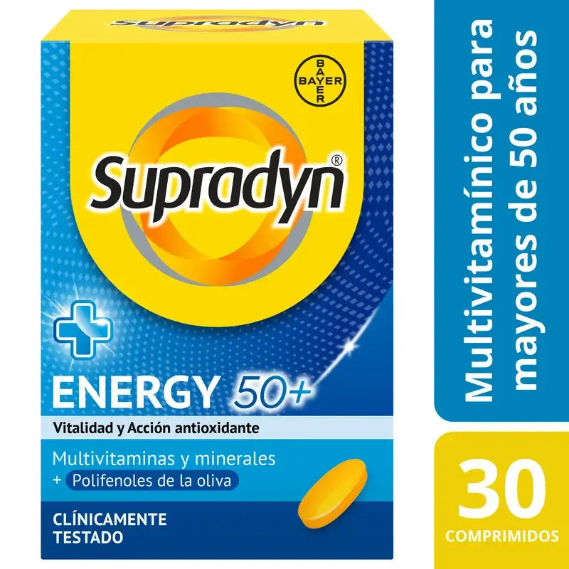 Supradyn Energy 50+ Vitaminas, Minerais e Energia, 30 Comprimidos