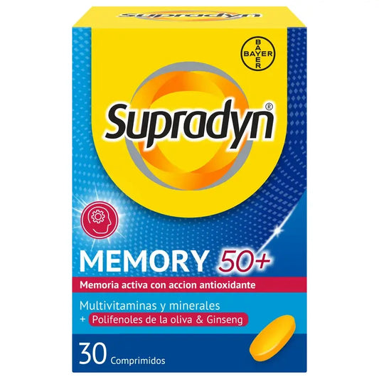 Supradyn Memory 50+ Vitaminas, Minerais e Energia com Ginseng, 30 Comprimidos