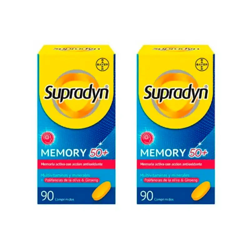 Supradyn Memory 50+ Vitaminas, Minerais e Energia com Ginseng, 2x90 Comprimidos