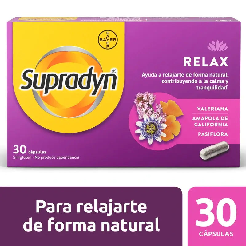 Supradyn Relax, Calm and Tranquility with Passionflower and Valerian, 30 Capsules