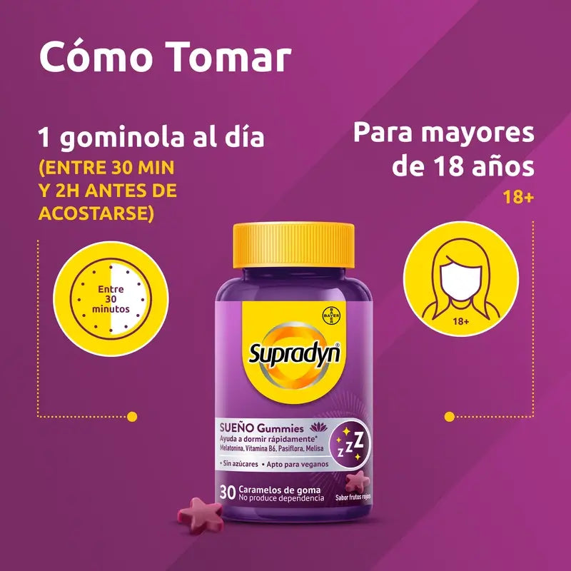 Supradyn Sleep and Serenity Gummies Melatonina e Vit. B6, 30 rebuçados