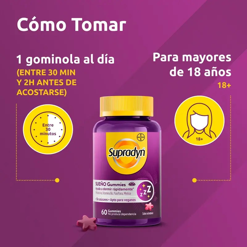 Supradyn Sleep & Serenity Gummies Melatonina e Vitamina B6 , 60 gomas
