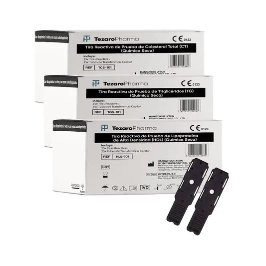 Surgicalmed Hdl Cholesterol Test Strips & Tubes, 25 tiras + 25 tubos