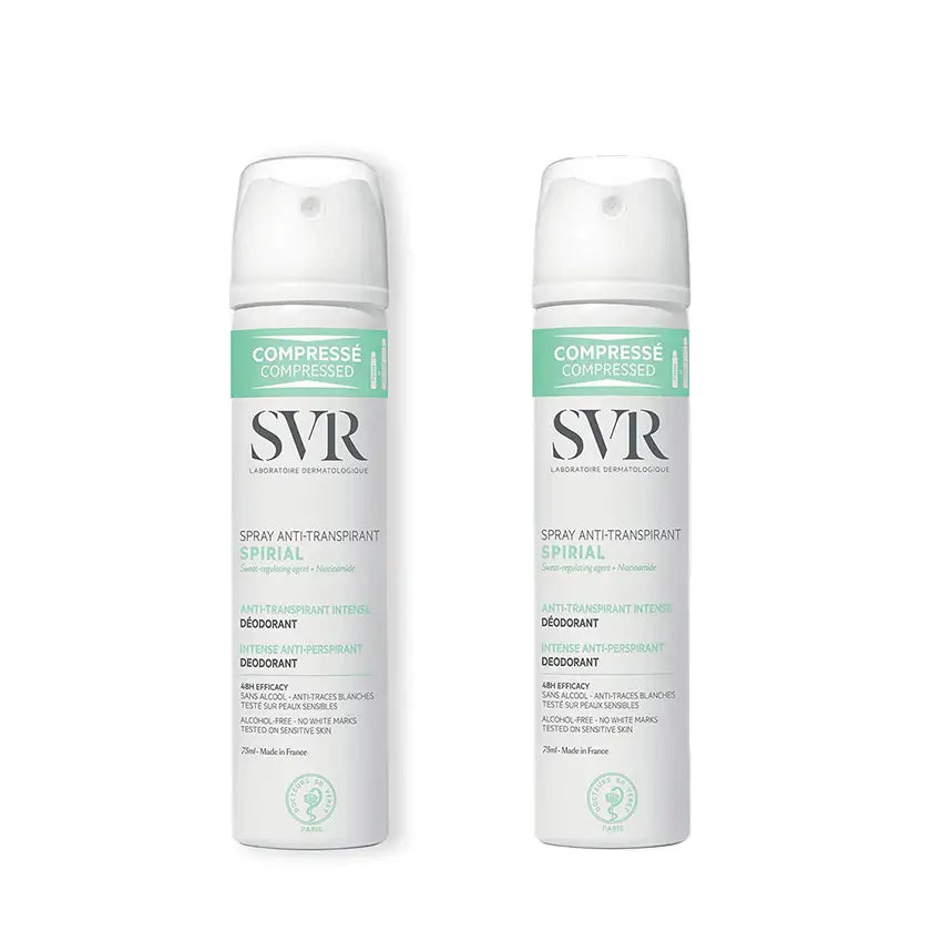SVR Spirial Desodorizante Antitranspirante Pele Sensível Spray, 2x75 ml