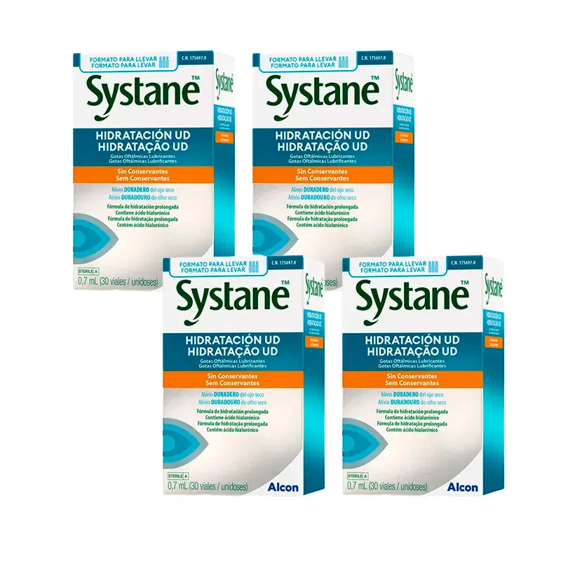 Systane Moisturising You, embalagem de 4 x 30 saquetas