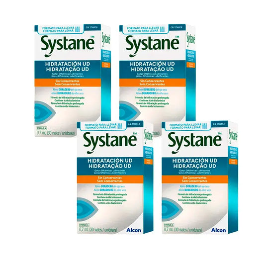 Systane Moisturising You, embalagem de 4 x 30 saquetas