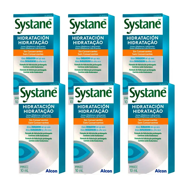 Systane Daily Moisturising Eye Drops, Embalagem 6 X 10 Ml