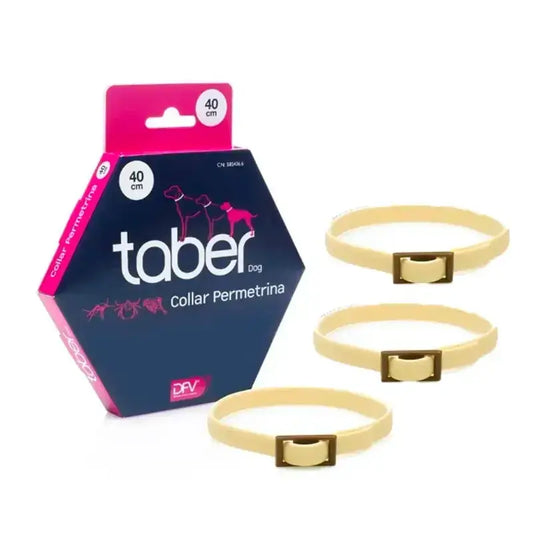 Coleira Taberdog Permethrin, Embalagem 3 x 40Cm