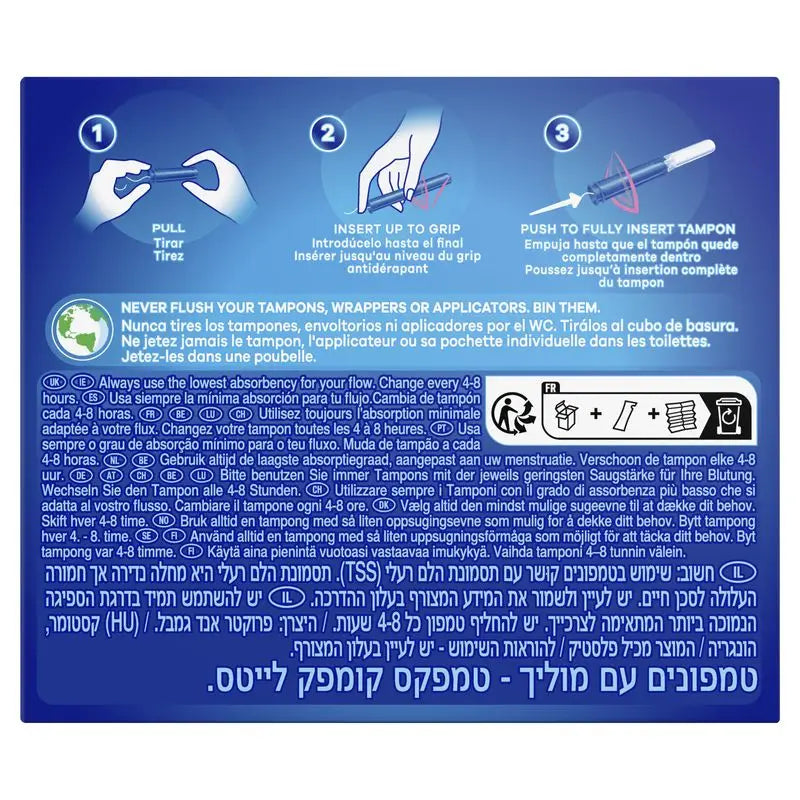 Tampax Compak Lites Tampões com aplicador , 24 unidades