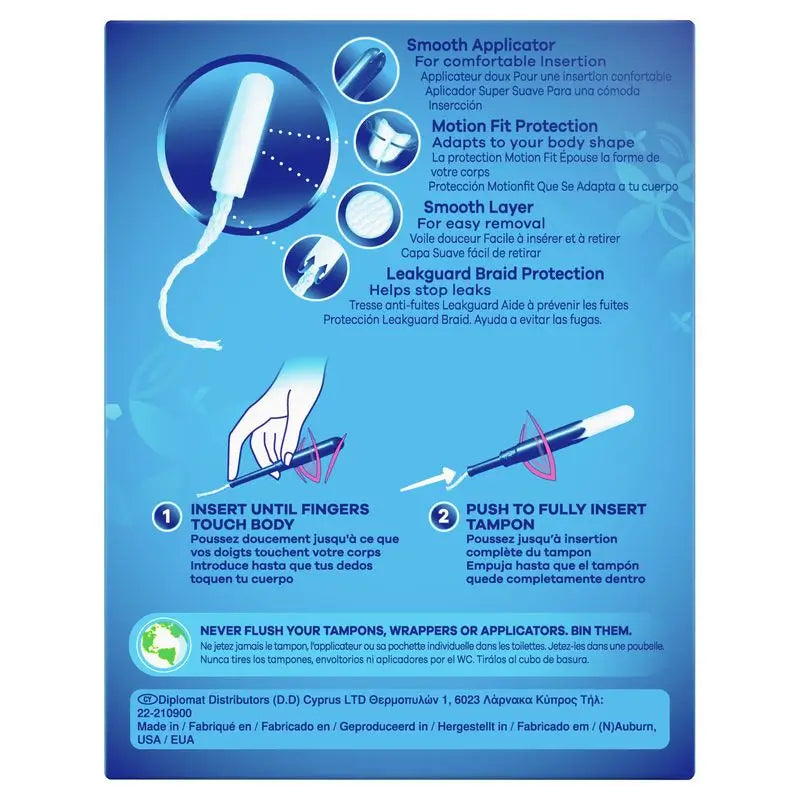 Tampax Pearl Lites Tampões com aplicador , 18 unidades