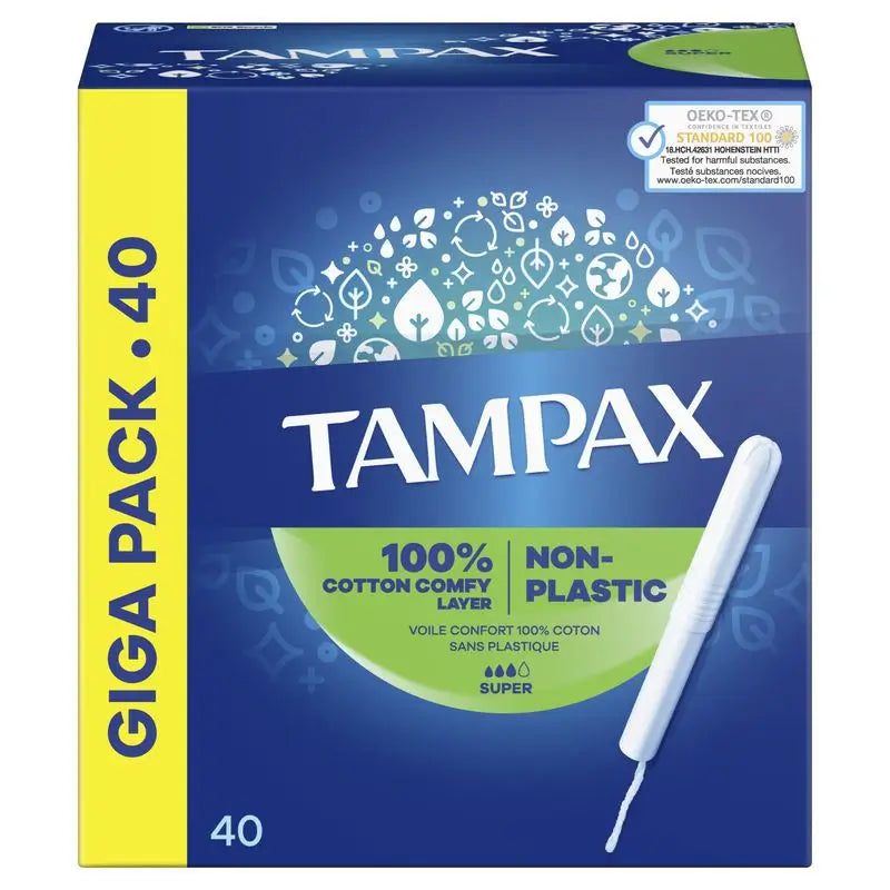 Tampax Super Tampões com Aplicador , 40 unidades