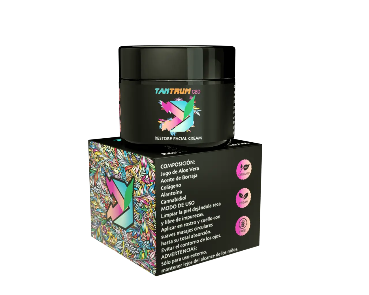 Creme facial Tantrum Restore com CBD , 50 ml