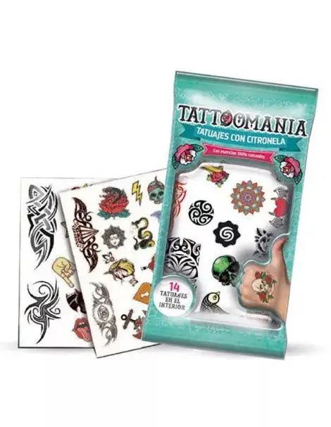 Tattoomania Tatuagens com Citronela, 1 Envelope com 14 Tatuagens