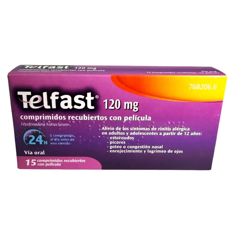 Telfast 120 Mg, 15 comprimidos revestidos por película
