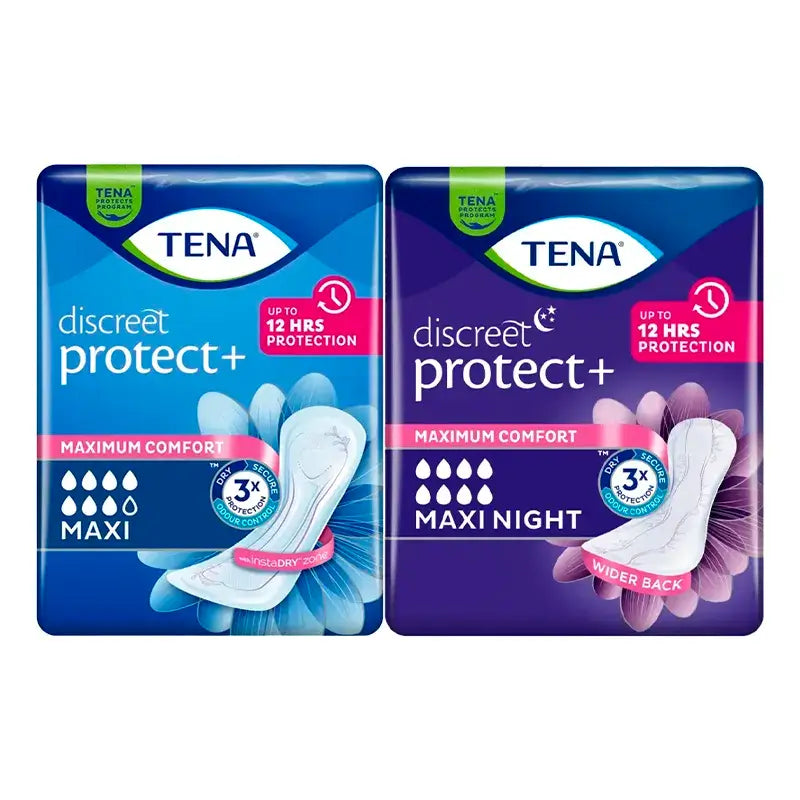TENA Discreet Maxi 12 unidades + Maxi Night 12 unidades - 12 dias