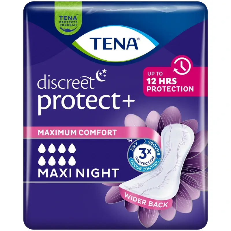 Tena Discreet Compress Maxi Night, 12 unidades