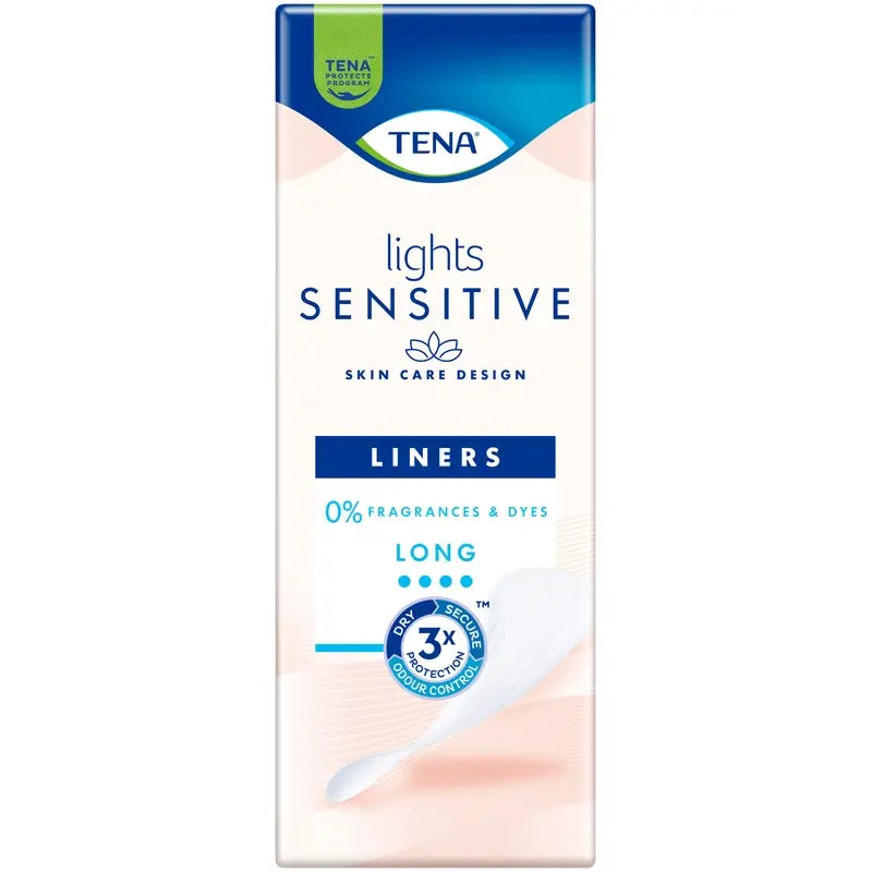 Tena Lights Sensitive Long Liner, 20 unidades.