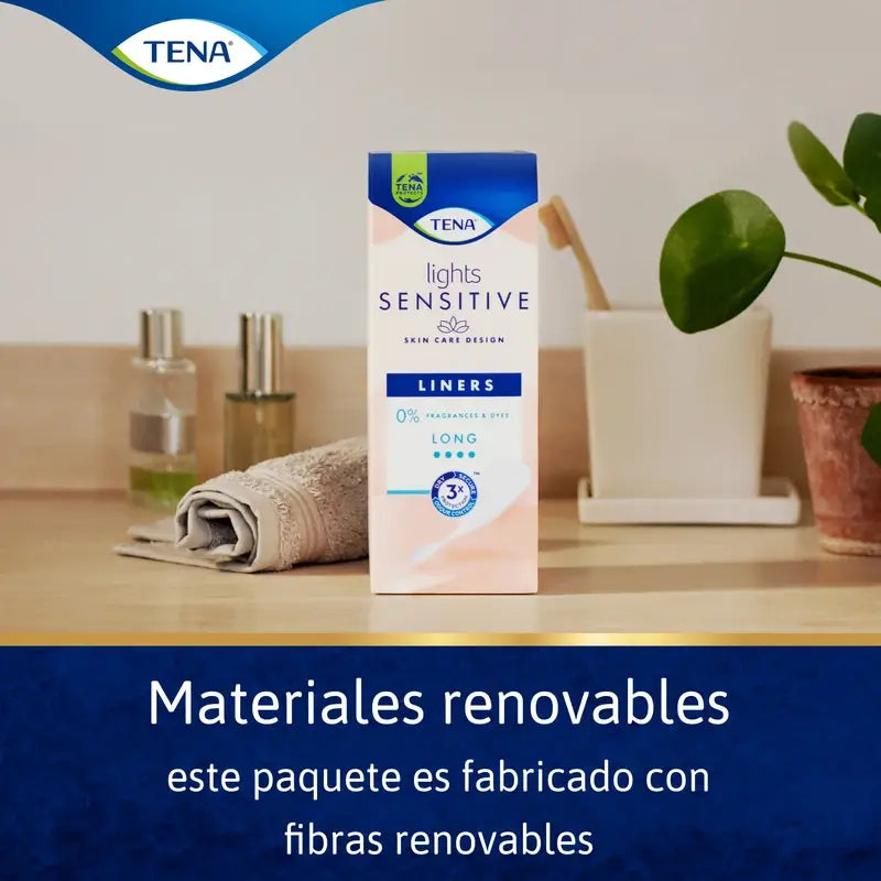 Tena Lights Sensitive Long Liner, 20 unidades.