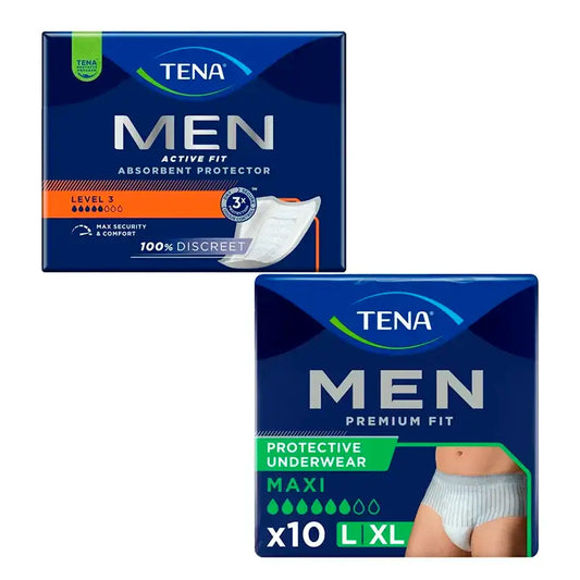 TENA Men Incontinência Nível 3 1x16 unidades + TENA Men Calças Premium Fit L 1x10 unidades