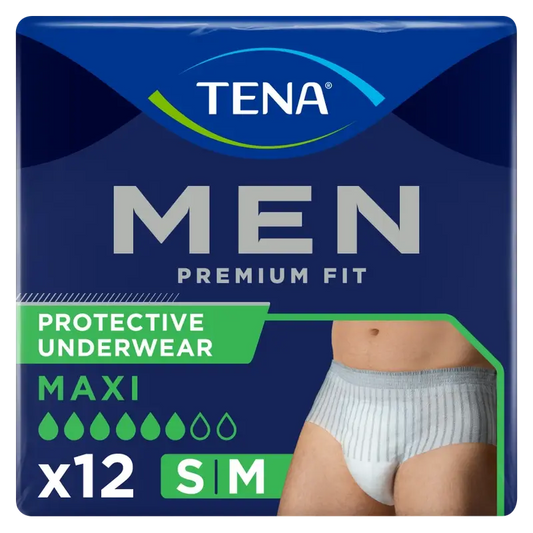 Tena Men Pants Premium Fit Maxi Tamanho S-M, 12 unidades