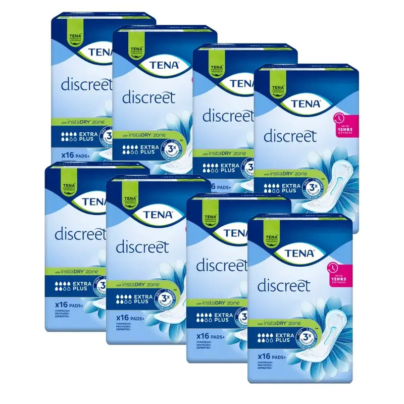 Tena Pack Discreet Extra Plus, 8 x 16 unidades