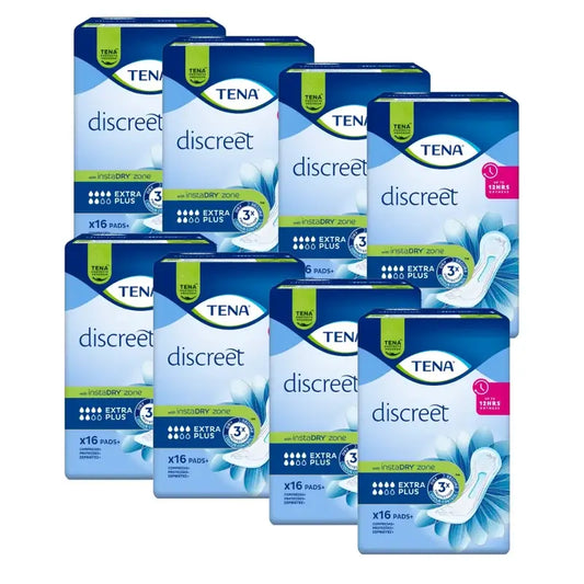 Tena Pack Discreet Extra Plus, 8 x 16 unidades