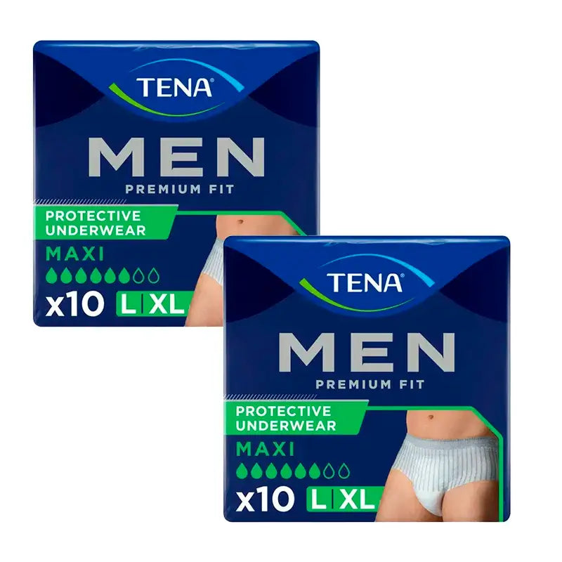 Tena Pack Calças Homem Premium Fit Maxi L-XL, 2 X 10 unidades