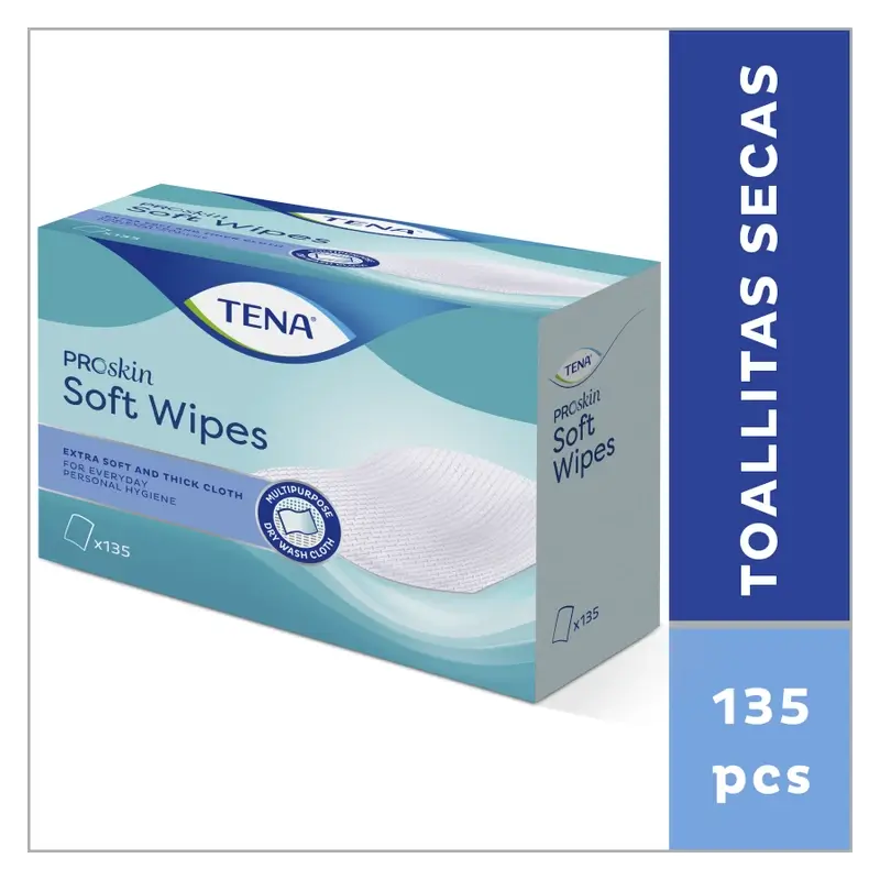 Tena Proskin Dry Towelette, 135 unidades