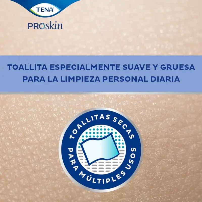 Tena Proskin Dry Towelette, 135 unidades