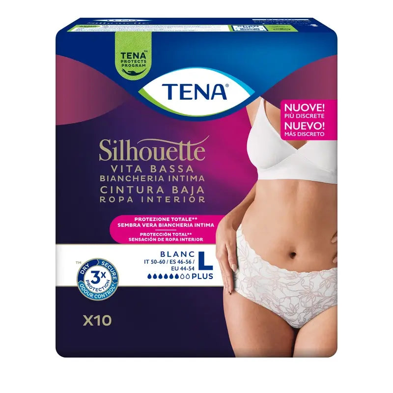 Tena Protective Under Discreet tamanho L, 10 unidades.
