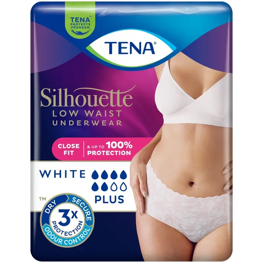 Tena Silhouette White Cintura Baixa Tamanho M, 12 unidades