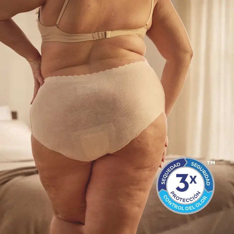 Tena Silhouette Cintura Alta Grande Creme , 8 unidades