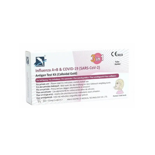 SARS-CoV-2 e Influenza A/B Teste Duo-Antigénio, 1 Unidade