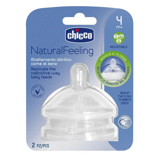 Tetina de fluxo ajustável Chicco Naturalfeeling 2 unidades 4M+