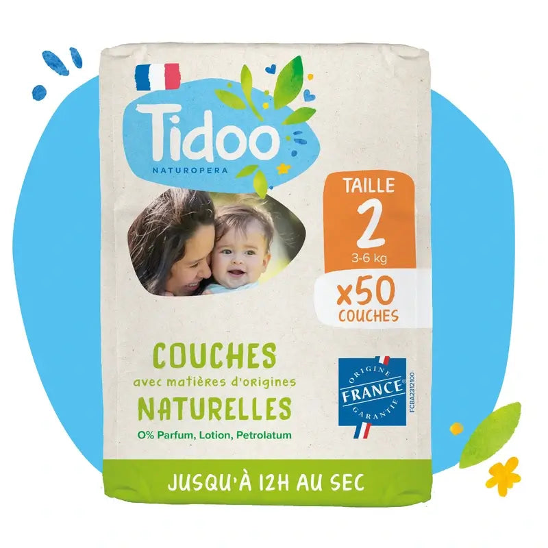 Fraldas Tidoo Tamanho 2 3/6 Kg Eco , 58 unidades