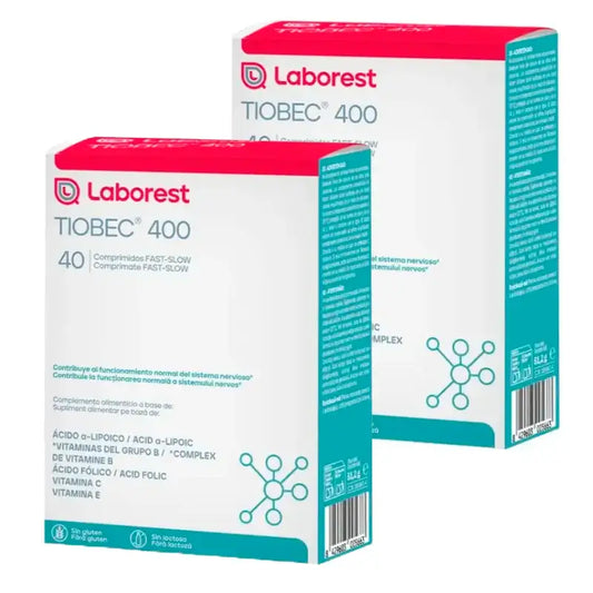 Tiobec 400 Suplemento Alimentar, Embalagem 2 x 40 comprimidos Fast-Slow