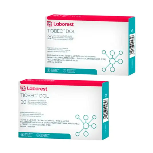 Tiobec Dol Suplemento Alimentar, Embalagem 2 x 20 comprimidos Fast-Slow