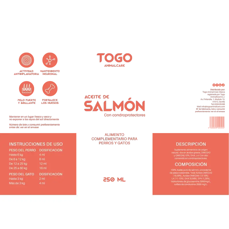 Óleo de Salmão Togo, 250 ml