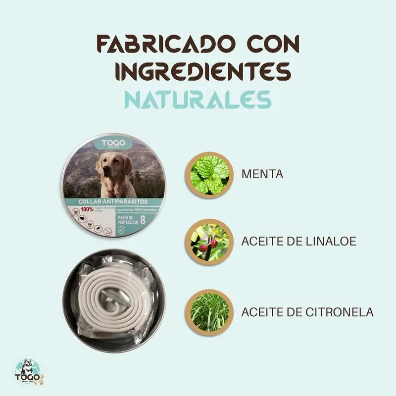 Coleira repelente anti-pulgas Togo para cães de todos os tamanhos - Branca