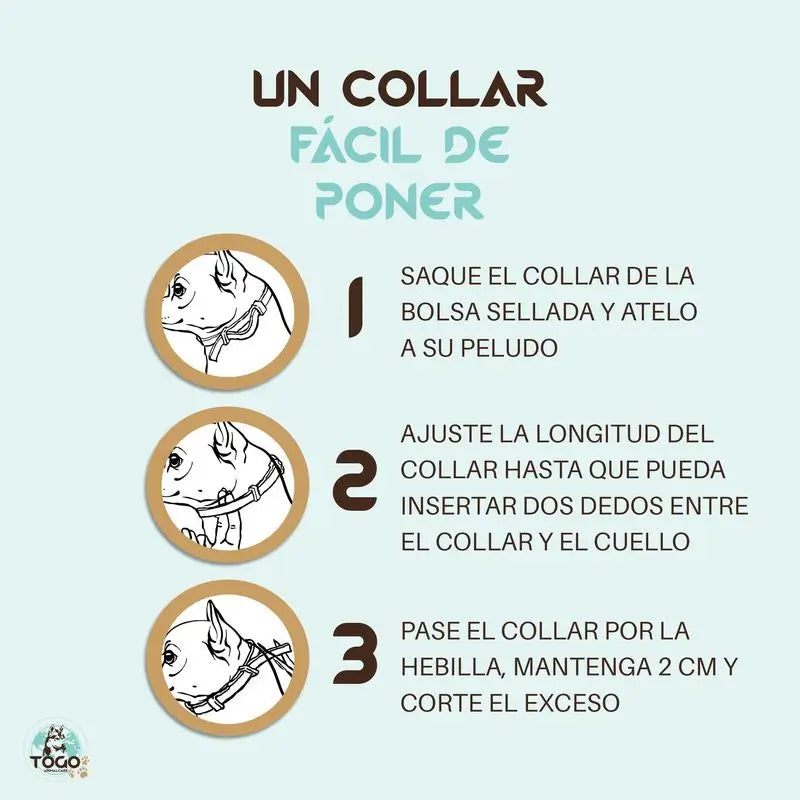 Coleira repelente anti-pulgas Togo para cães de todos os tamanhos - Branca