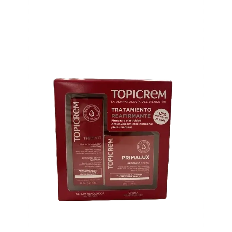 Topicrem Sérum Anti-Envelhecimento Theavit 30 Ml + Primalux Creme 50 Ml 15%.