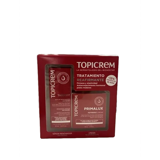 Topicrem Sérum Anti-Envelhecimento Theavit 30 Ml + Primalux Creme 50 Ml 15%.