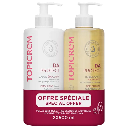 Topicrem Pack Da Protect Bálsamo Emoliente 500 Ml + Óleo de Limpeza 500 Ml 50%.